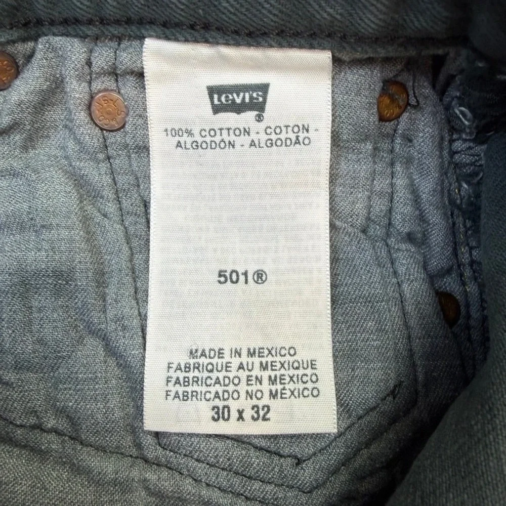 Levi's 501 Original Fit Jeans Mens 30x32 Green Gray Straight Leg Denim Cotton